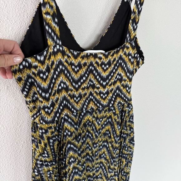 NWOT A.L.C. Kendall Ikat Print Silk Layer Dress Yellow Black Boho Women’s Size 2 - Picture 12 of 14